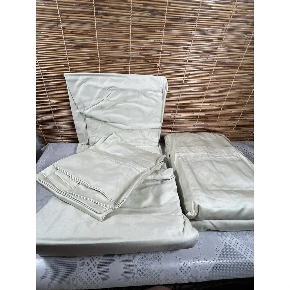 WAMSUTTA 625 Thread Pima Cott CAL KING Sheet Set SOLID LIGHT GREEN , NEW